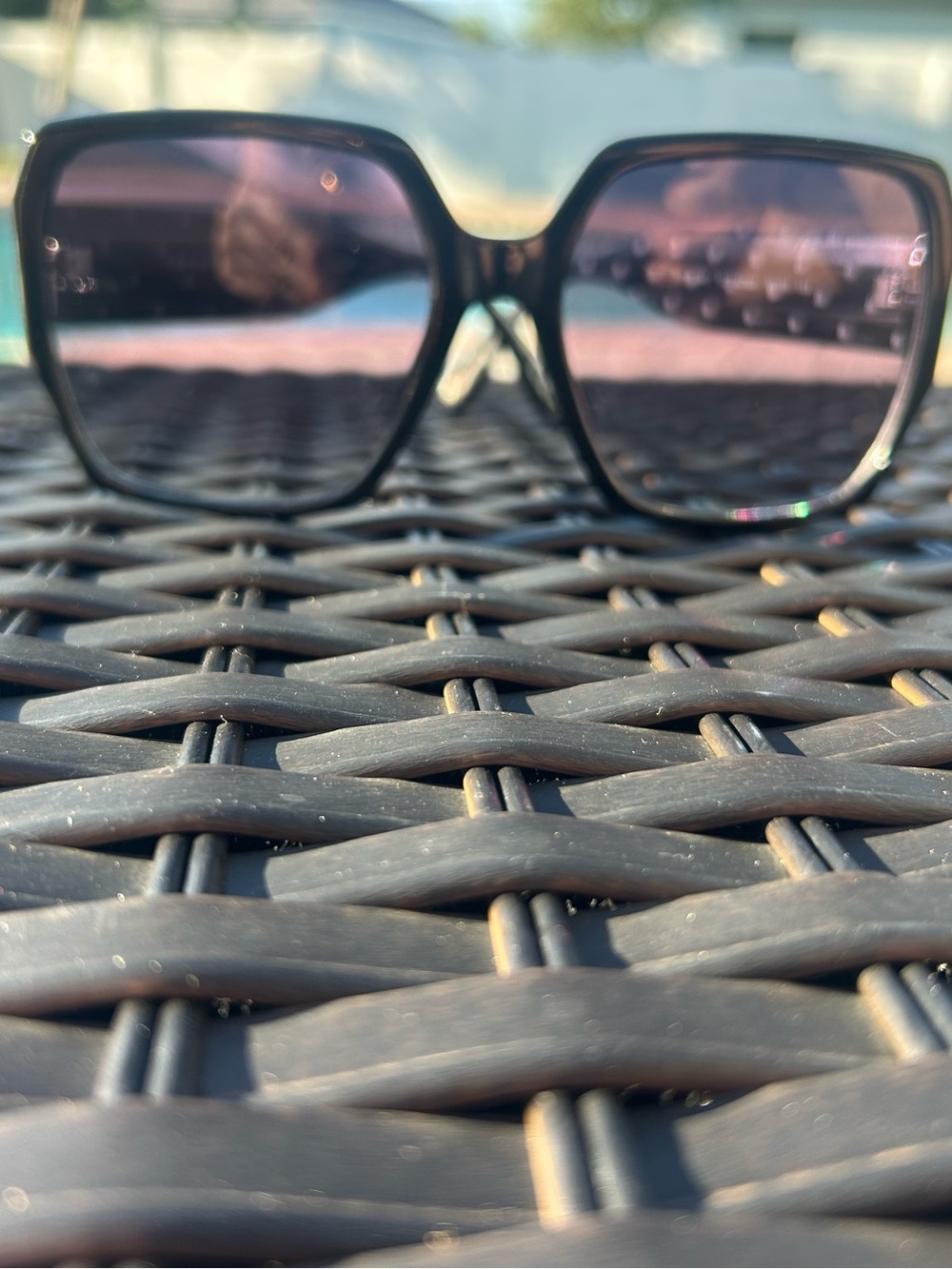 Tommy Hilfiger Women's Black Frame Sunglasses with Purple Gradient Lenses